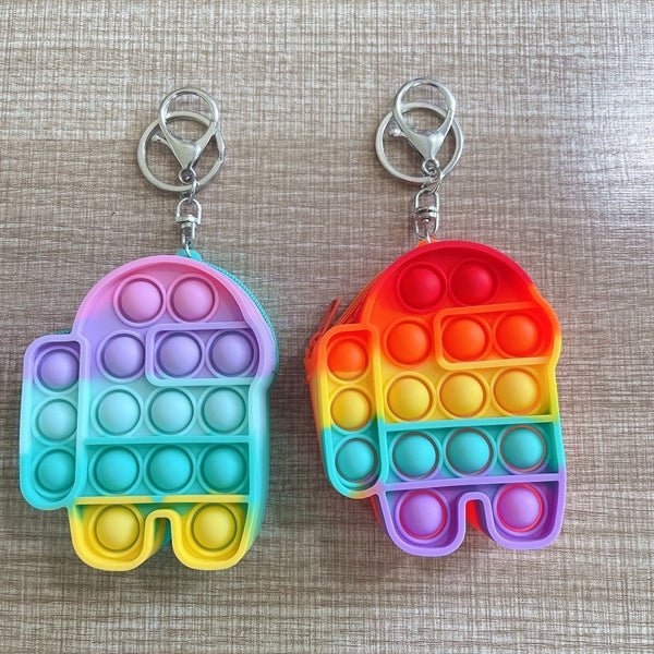 Astronaut Silicone Bubble Sensory Toy Wallet Coin Purse