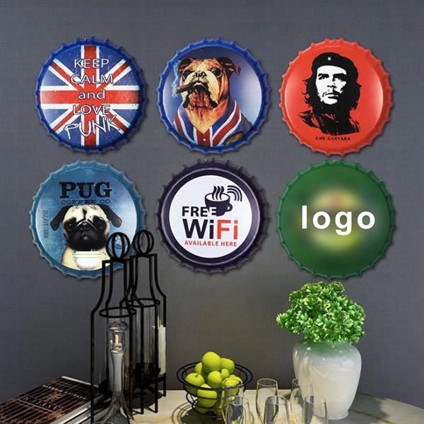Beer bottle cap tin metal sign for wall decoration