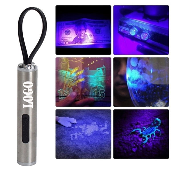 2 in 1 UV Flashlight Keychain Mini Money Detector