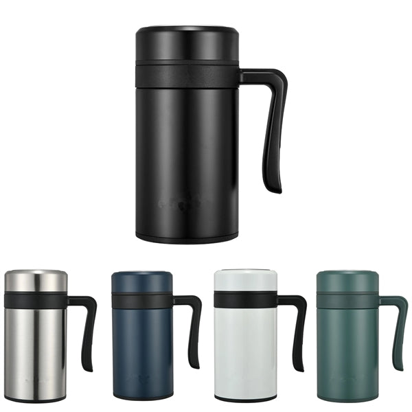 16 oz Vacuum Insulated Coffee Travel Mug with Handle and Lid