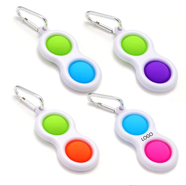 Two fingers Push Bubble Fidget Toy with Buckle