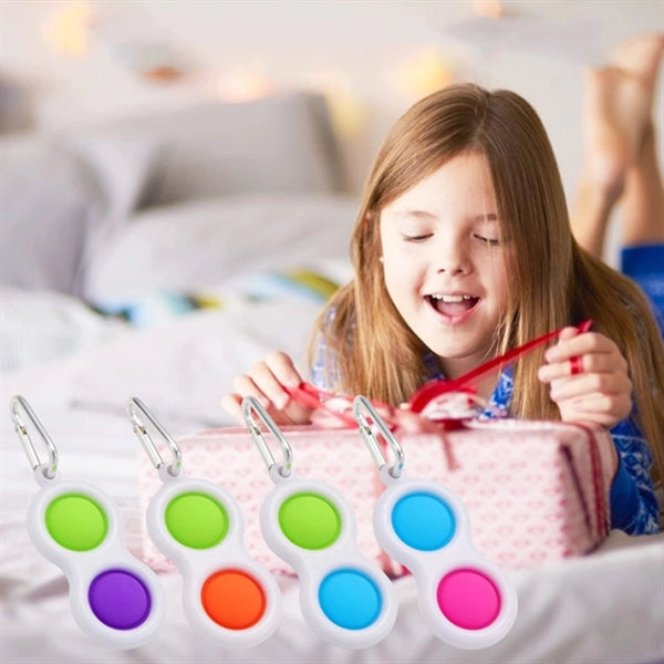 Two fingers Push Bubble Fidget Toy with Buckle