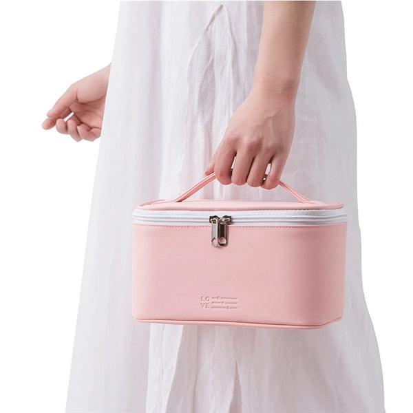 Large Capacity PU Leather Travel Makeup Bag