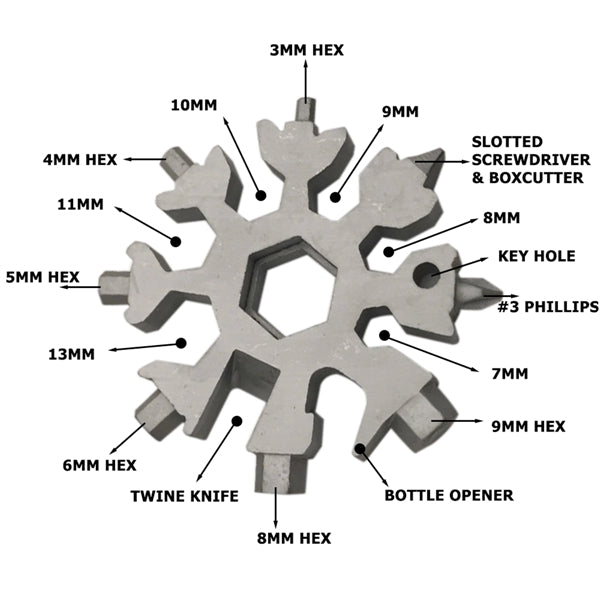 18 in 1 Snowflake Multi Tool
