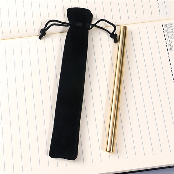 Solid Brass Twist Action Ballpoint Pen with Pouch