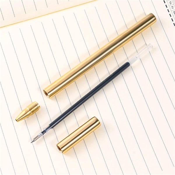 Solid Brass Twist Action Ballpoint Pen with Pouch