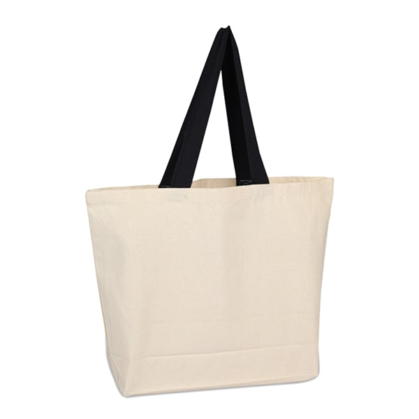 Canvas Beach Bag with Color Handles