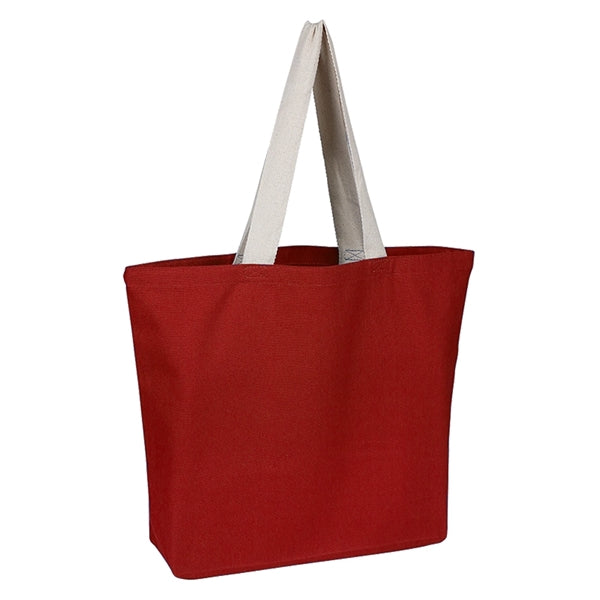 Color Beach Bag With Natural Handles