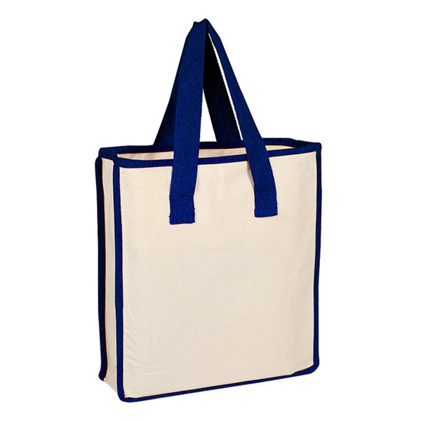 Canvas Shopping Bag with Color Handles