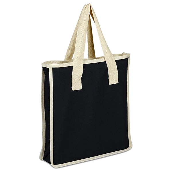 Color Canvas Shopping Bag with Natural Handles