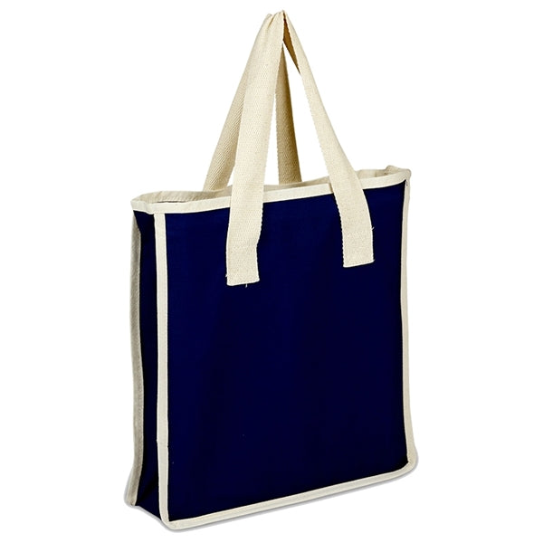 Color Canvas Shopping Bag with Natural Handles