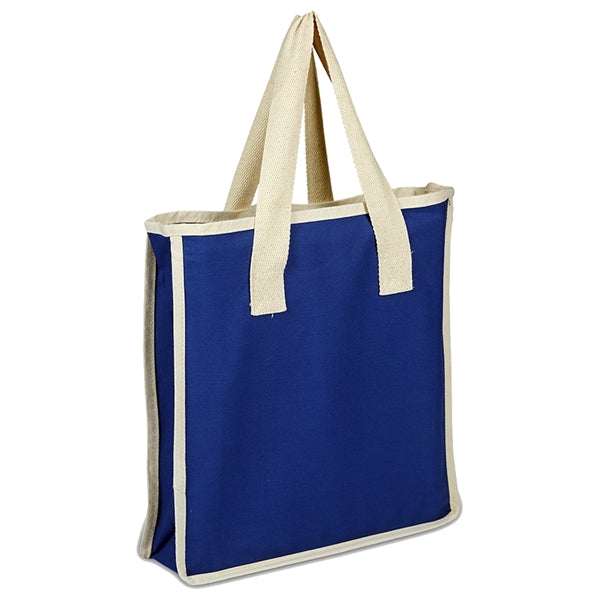 Color Canvas Shopping Bag with Natural Handles