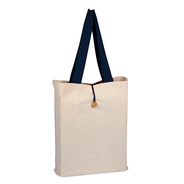 Canvas Button-up Tote with Color Handles