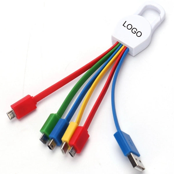 Multi Adpator Charging Cable with Carabiner Clip