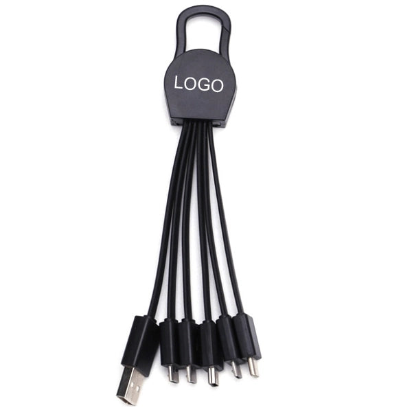 Multi Adpator Charging Cable with Carabiner Clip
