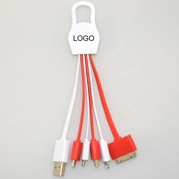 Multi Adpator Charging Cable with Carabiner Clip