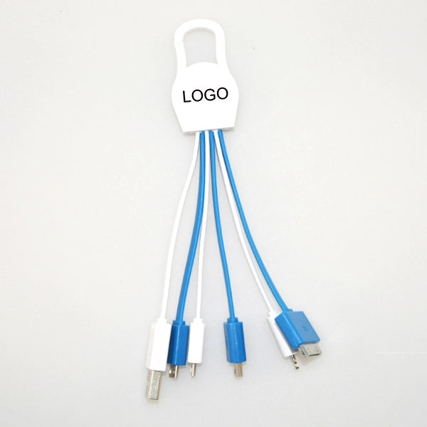 Multi Adpator Charging Cable with Carabiner Clip