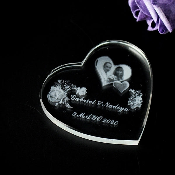 Crystal Heart Shaped Award