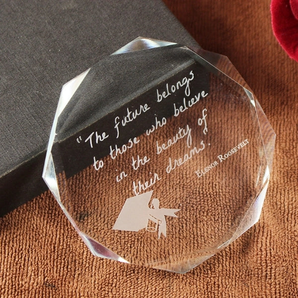 Octagon Bevel Crystal Paperweight