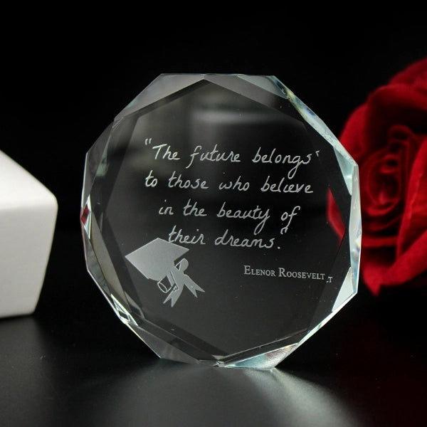 Octagon Bevel Crystal Paperweight