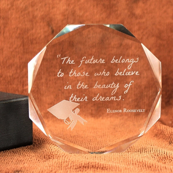 Octagon Bevel Crystal Paperweight