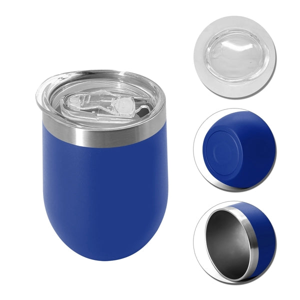 Insulated Wine Tumbler with Lid , Coffee Glasses 12oz