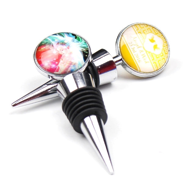 Wedding Bottle Stopper With Epoxy Dome