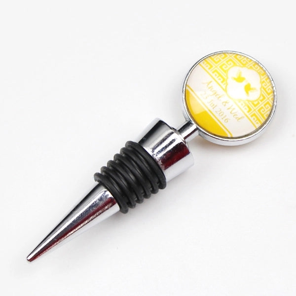 Wedding Bottle Stopper With Epoxy Dome