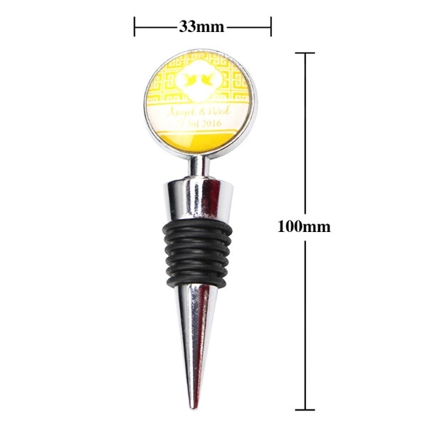 Wedding Bottle Stopper With Epoxy Dome