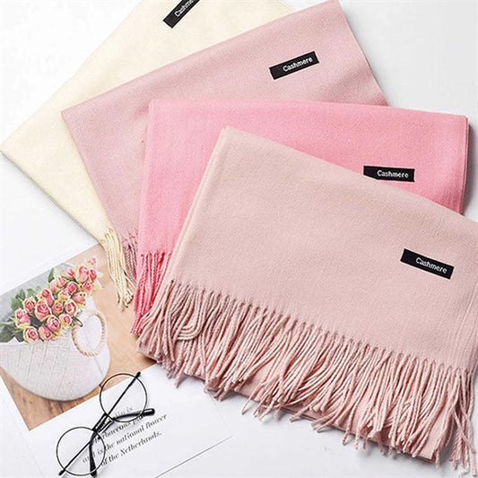 Womens Large Soft Cashmere Feel Pashmina Shawls Scarf