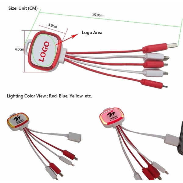 5 in 1 4 Head Multi Usb Charging Cable with loop