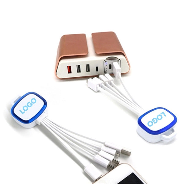 5 in 1 4 Head Multi Usb Charging Cable with loop