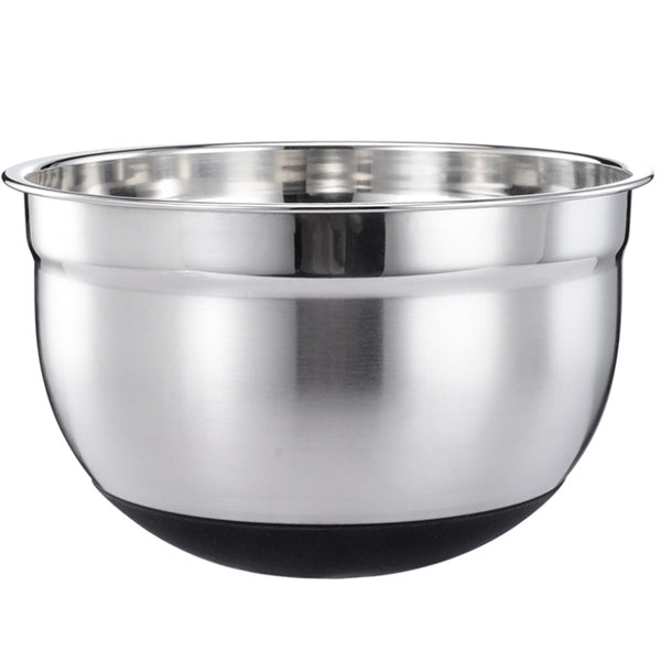 3 quart stainless steel bowl with a rubber bottom