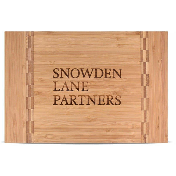 Bamboo Cutting Board with Butcher Block Inlay 15" x 10 1/4"