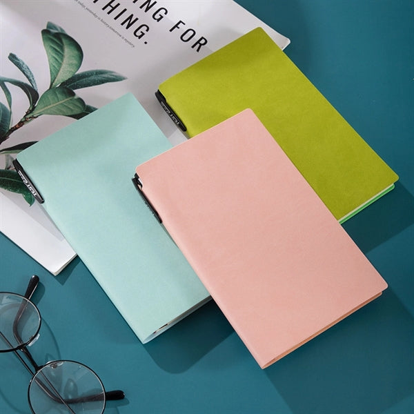 Comfortable Touch Soft-Cover Travel Journal w/ Penholder