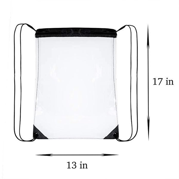 Clear Vinyl Waterproof Stadium Drawstring Backpack