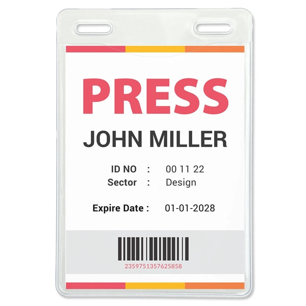 Vertical Event-Size Vinyl Badge Holders with 2 Slots