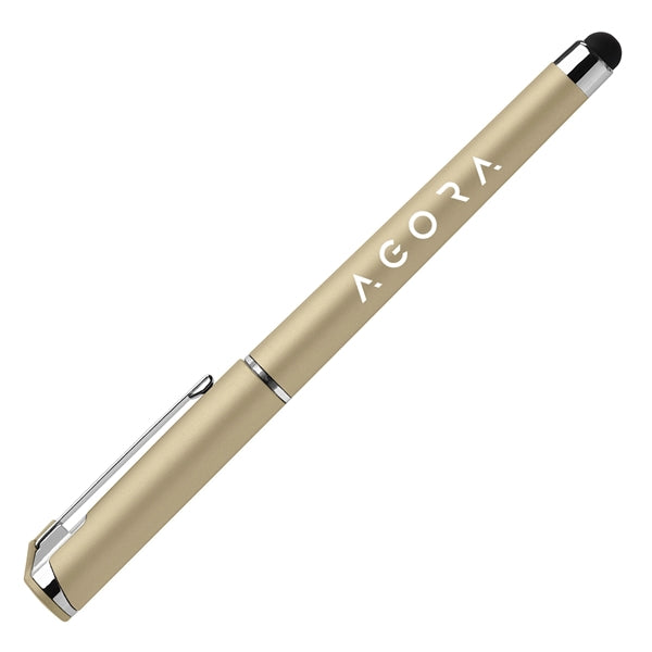 Islander Softy Metallic Gel Pen w/ Stylus - Silkscreen