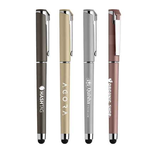 Islander Softy Metallic Gel Pen w/ Stylus - Silkscreen