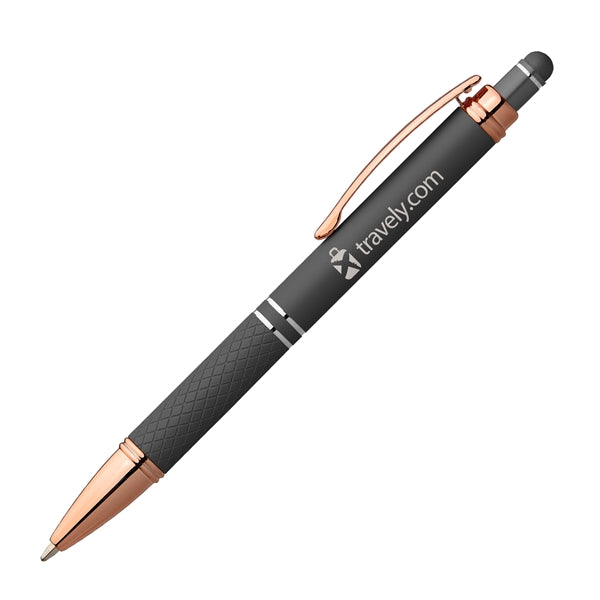Phoenix Softy Rose Gold Metallic Pen w/ Stylus - Laser