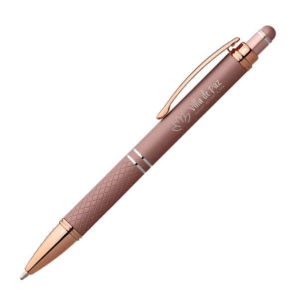 Phoenix Softy Rose Gold Metallic Pen w/ Stylus - Laser