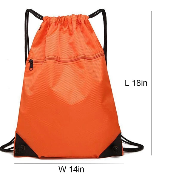 Zipper Drawstring Bag Sports Backpack