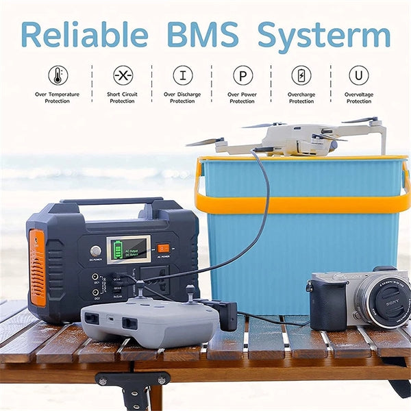 200W Portable Power Station Solar Generator Battery Charger