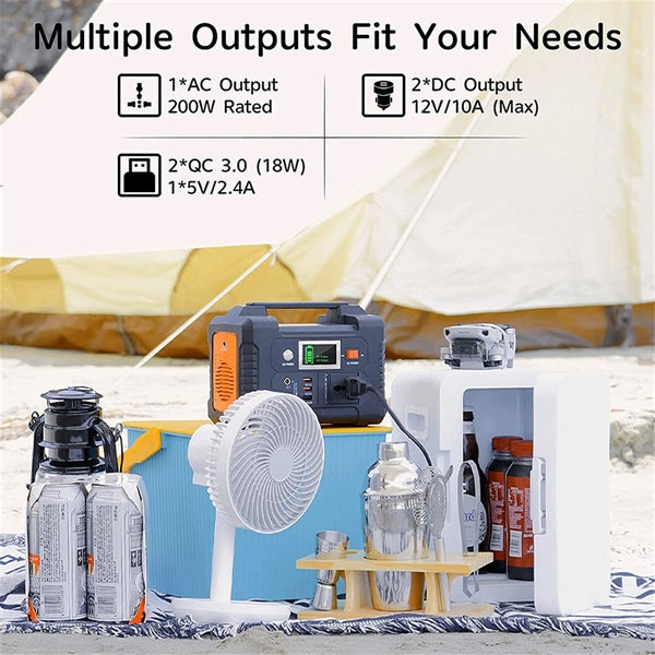 200W Portable Power Station Solar Generator Battery Charger