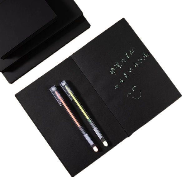 Logo Plain Black Card Kraft Paper Notebook