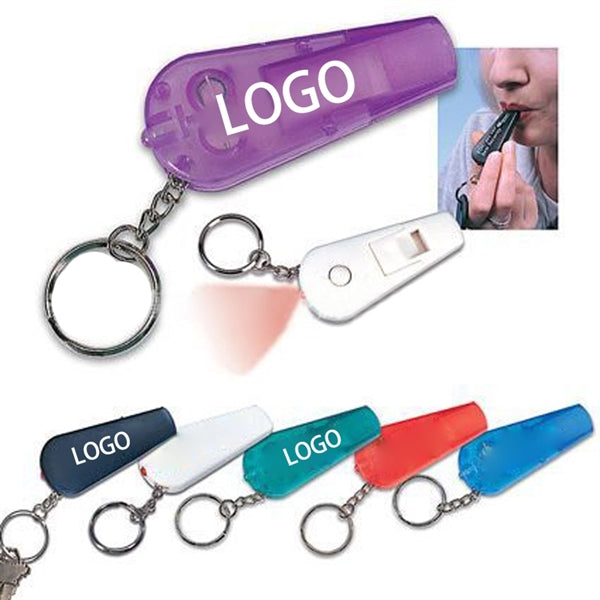 Plastic Led Whistle Flashlight Key Chain