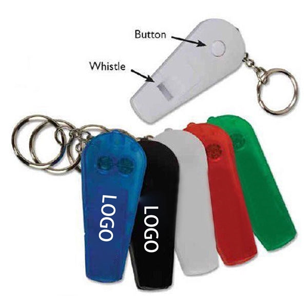Plastic Led Whistle Flashlight Key Chain