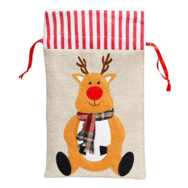 Linen Tote Christmas Candy Gift Bag