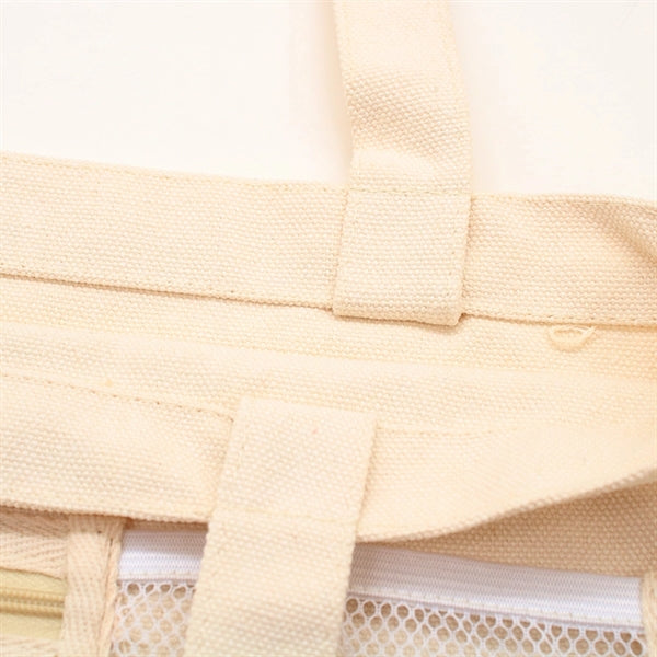 16 oz Heavy Cotton Canvas Tote Bag W/ Zipper Pocket