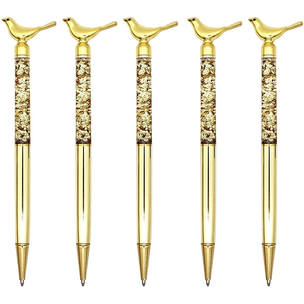 Metal Bling Small Bird Retractable Ballpoint Pen